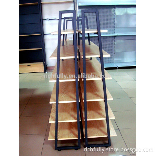 2016 new STEEL WOODEN SHELF for supermarket rack / store shelf